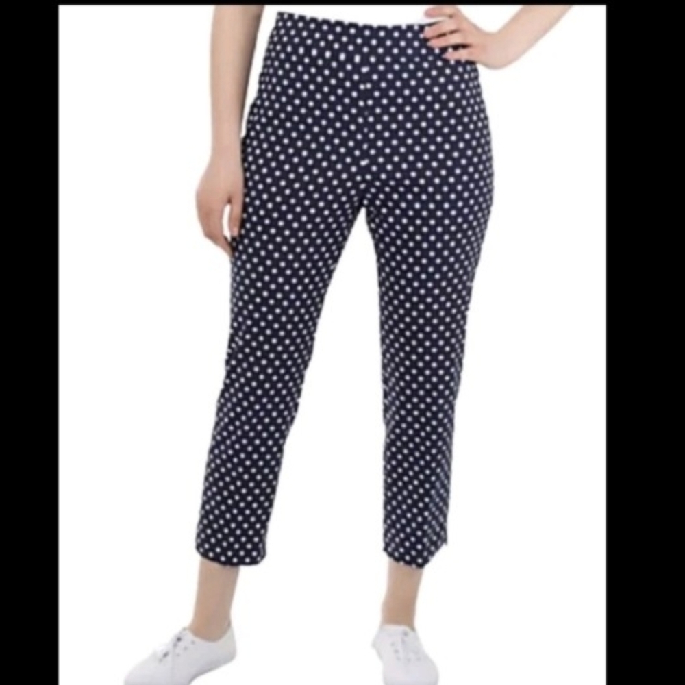 PURE AMICI pull on slim pants polkadot M